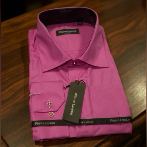 📦 REDUCED! PIERO LUSSO MEN'S CLASSIC FIT DRESS SHIRT - Picture 3 of 5